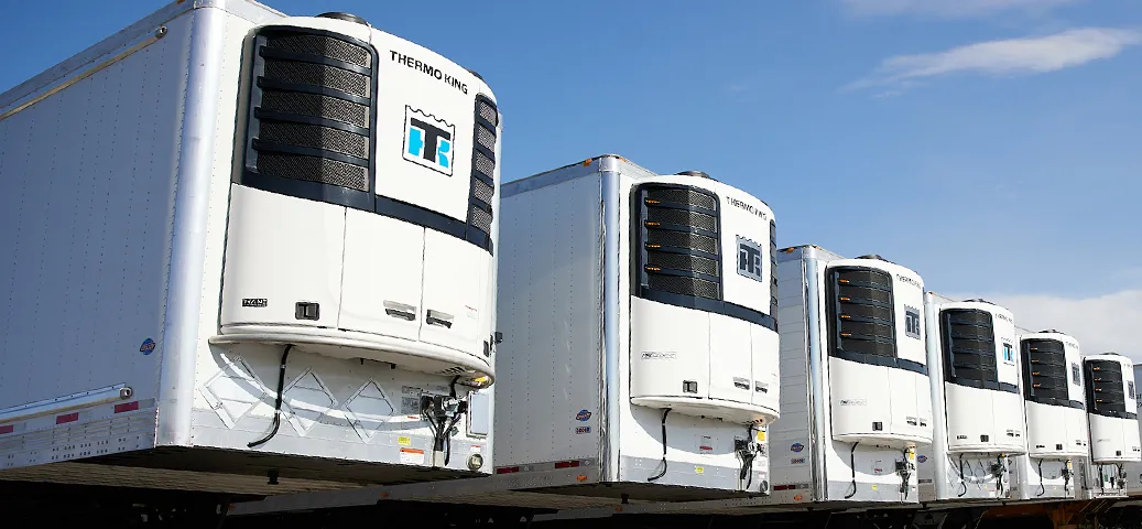 Fleet of Thermo King Refrigerated Semi Trailers